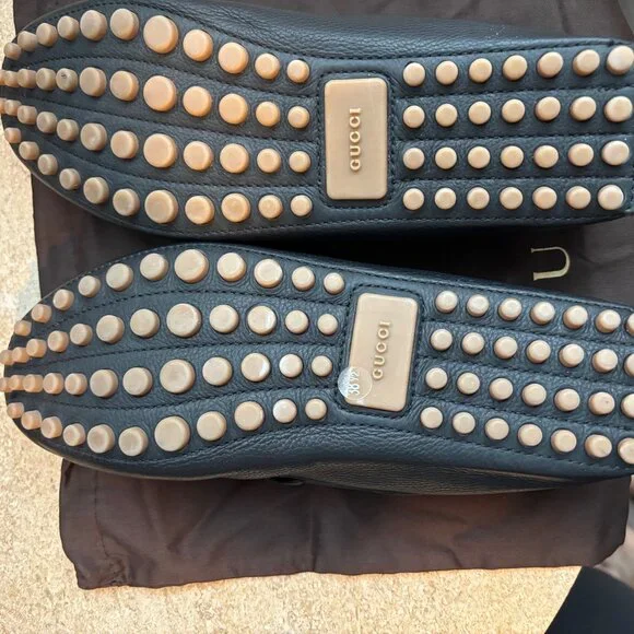 GUCCI HEBRON NERO Leather Bamboo Loafers - Size 8 1/2 (8.5) - Black. - Picture 7 of 9